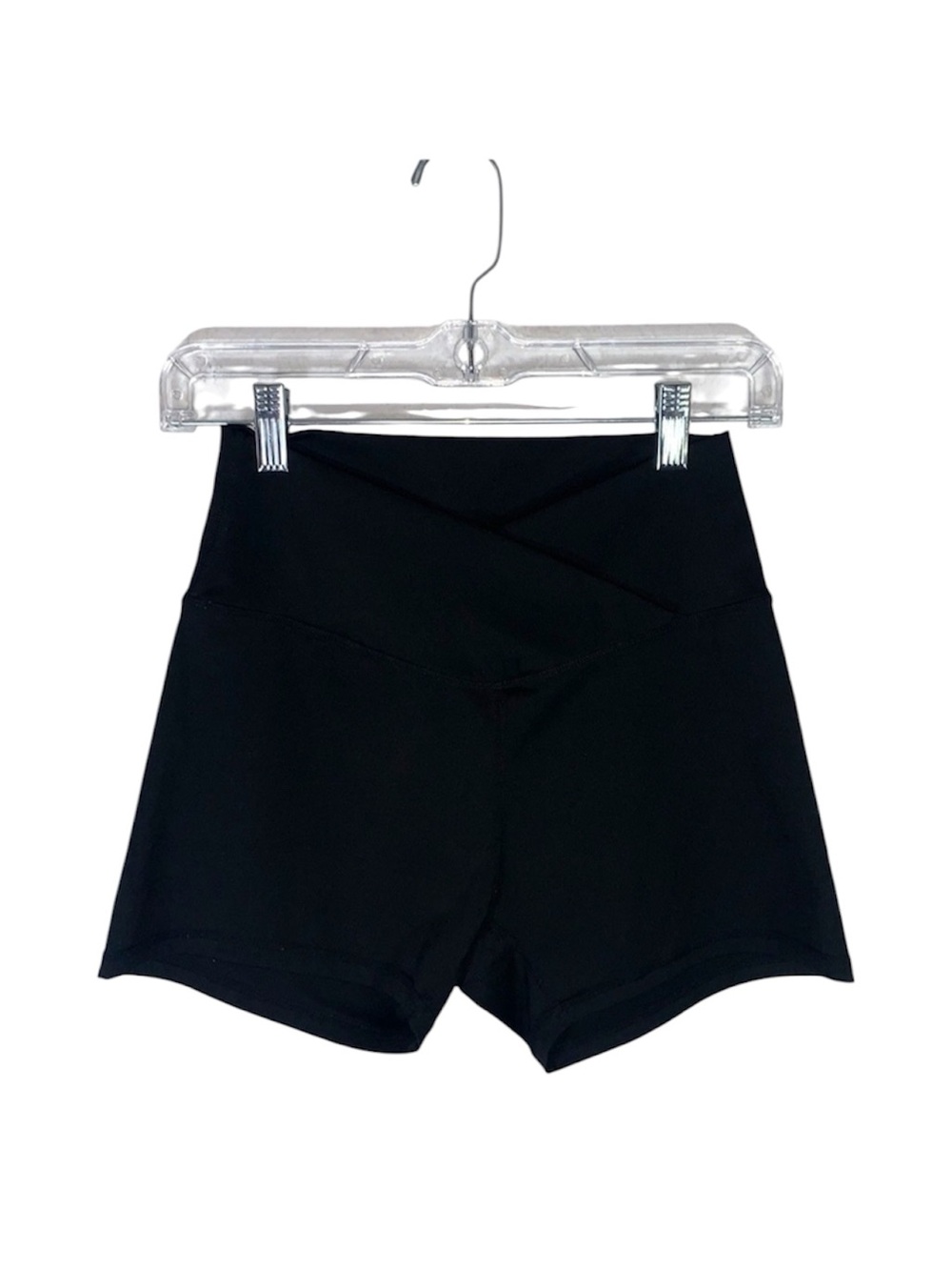 Black Crossover Waist Athletic Shorts Size Medium